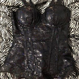 Sequined Batgirl Corset